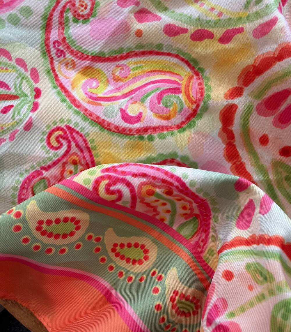 NEW HART DESIGNS women's vibrant scarf in orange paisley